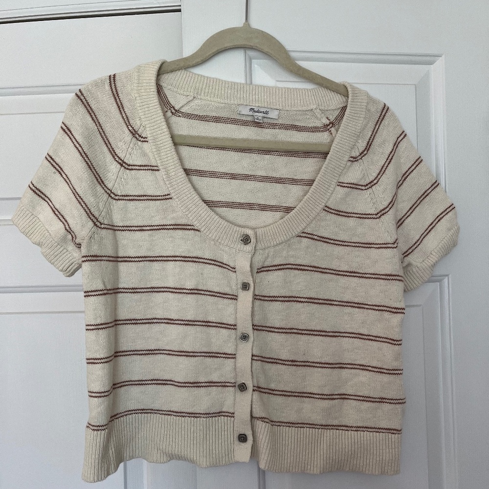 Madewell sweater short sleeve button blouse